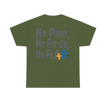 Load image into Gallery viewer, PPG Member Badge with No Pain, No Force, No Fear on the back Unisex Heavy Cotton Tee