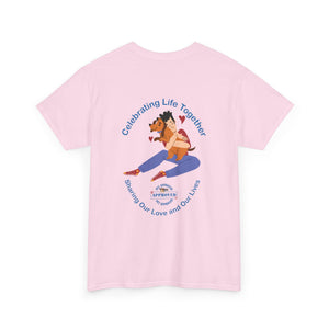 Celebrating Life – Woman with Small Dog 2 Unisex Heavy Cotton Tee