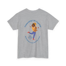 Load image into Gallery viewer, Celebrating Life – Woman with Small Dog Unisex Heavy Cotton Tee
