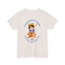 Load image into Gallery viewer, Celebrating Life – Small Boy with Cat and Dog Unisex Heavy Cotton Tee
