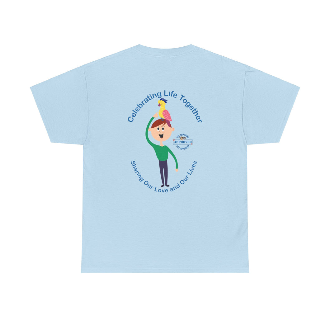 Celebrating Life – Boy with Parrot Unisex Heavy Cotton Tee