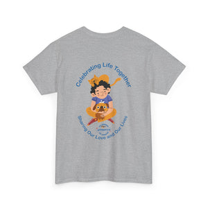 Australian Celebrating Life – Small Boy with Cat and Dog Unisex Heavy Cotton Tee