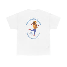 Load image into Gallery viewer, Celebrating Life – Woman with Small Dog Unisex Heavy Cotton Tee
