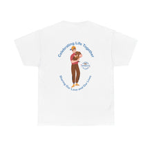 Load image into Gallery viewer, Australian Celebrating Life – Boy with Small Dog Unisex Heavy Cotton Tee
