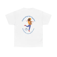 Load image into Gallery viewer, Australian Celebrating Life – Woman with Small Dog Unisex Heavy Cotton Tee
