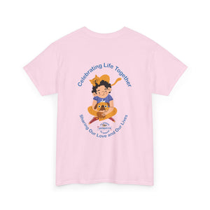 Celebrating Life – Small Boy with Cat and Dog Unisex Heavy Cotton Tee