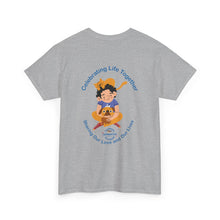 Load image into Gallery viewer, Celebrating Life – Small Boy with Cat and Dog Unisex Heavy Cotton Tee
