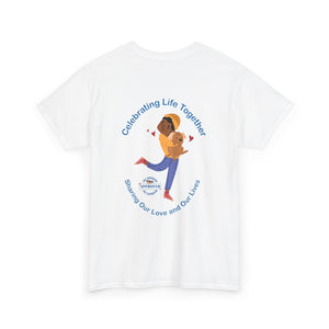 Celebrating Life – Woman with Small Dog Unisex Heavy Cotton Tee