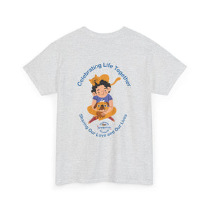 Celebrating Life – Small Boy with Cat and Dog Unisex Heavy Cotton Tee